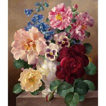 케이엠엘리보석십자수 3D 꽃들의 멜로디2 40x50cm, 1개