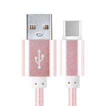 칼론 USB 3.1 C타입 메탈 고속충전 케이블 2m, KC-CC200, 핑크
