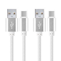 칼론 USB3.1 C타입 고속충전 케이블 1m KC-CC100, KC-CC100 (실버), 2개입