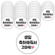 도나앤데코 메시지 원형 스티커 6p, 생일축하해줘서고마워, 6개입