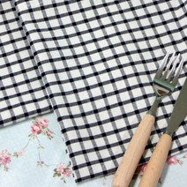 레브라이프 린넨 키친크로스 M, 그레이 체크, 1개