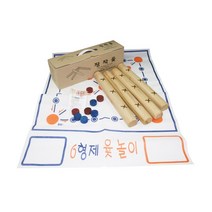 육형제바둑 고급 윷놀이 세트 장작윷 가, 혼합 색상