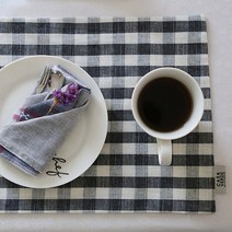 까사베르데 사라 식탁매트 2p, 블랙, 40 x 30 cm