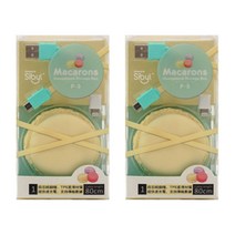 사이빌 마카롱 USB 충전 케이블 변환 젠더 베이지 P-03, 1개, 80cm