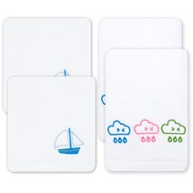 송월타월 수건 요트 2p + 구름 2p, 하얀색, 1세트