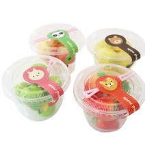 황씨네도시락 투명머핀컵 소 20p   평면뚜껑 20p   롤리팝 애니멀 스티커 20p   미니포크 20p, 1세트