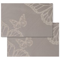 리빙조이 버터플라이 테이블매트 2p, 커피, 45 x 30 cm
