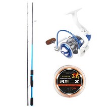 싸파 MIRACLE-X 루어대 662 블루 + 스피닝릴 SB4000A + RE-X 기 나일론 낚싯줄 150m 2호, 1세트