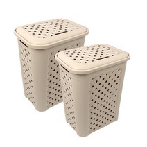 샤론 라탄 사각 바스켓 S, 베이지, 2개