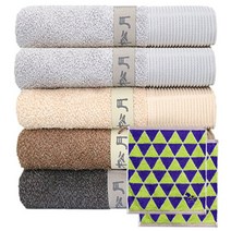 송월타월 뉴명품 타월 5p + 북유럽 핸드타월 연두 2p, 랜덤 발송, 1세트