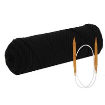 쁘띠목도리 DIY 올뉴 코튼롤 뜨개실 4p + 줄바늘 7mm + 도안, 2번 오브시디언, 1세트