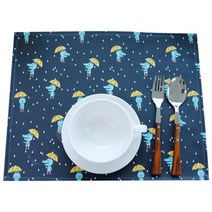 해피툴 우산악어 방수식탁매트, 네이비, 가로 41.5cm x 세로 32.5cm