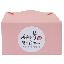 황씨네도시락 레이스 박스 36p + 새해 복 스티커 원형 캘리 36p, 핑크, 1세트