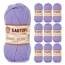 카르토프메리노울5PLY 뜨개실 10p, 717번 연 보라