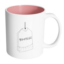 핸드팩토리 아웃라인티백 월화수목금금금 머그컵, 내부(파스텔 핑크), 1개