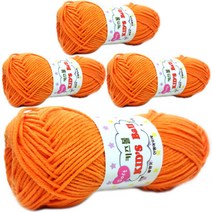 행복뜨기 키즈볼 코튼 뜨개실 4p, 667 살구오렌지