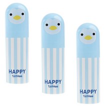 더자카 펭귄 휴대용 칫솔케이스, 블루, 3개입
