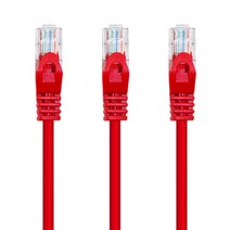 AVIVE 고급형 UTP 2m CAT6 랜선 케이블, RED, 3개입