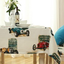 이코디 카 레이스 TC 테이블보, 혼합 색상, 140 x 140 cm