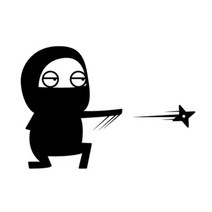 본투로드 차량 파손 닌자 스티커 검정 긁힘닌자 03, 1개