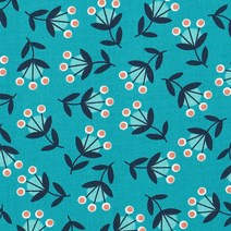 모다 와일드넥타 플로렛 패브릭원단, 터키블루