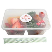 피크닉하우스 내열2칸일회용도시락 8p + 친구야원형스티커 8p + 젓가락 8p, 1세트