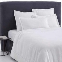 라흐두뜨 심플 린넨 자수 이불커버 F696656, white