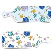로엠디자인 서빙 도마 보드 2p 로맨틱 블루 floral 화이트 세트, 로맨틱 블루 floral 화이트, 로맨틱 블루 floral 비색, 1세트