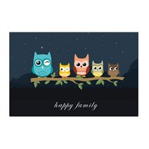 키센 주방 아트보드 복을 부르는 부엉이1 895 x 620 mm, 다크, 1개