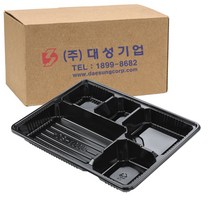 쿡앤락 돈까스도시락용기 1000 검정 세트, 200개입, 1개