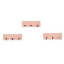 아리코 25kitchen 부착식 3후크 걸이, 핑크, 3개입