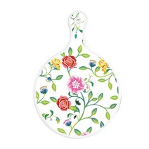 로엠디자인 양면 디자인 원형 서빙 도마 보드 로맨틱장미, 자국옥색, 1개
