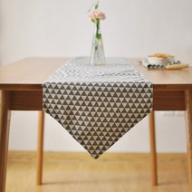 AnTs 주방용품 노르망디 기하학적 테이블 러너, 그레이, 가로 30cm x 세로 220cm