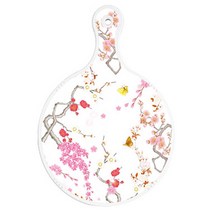 로엠디자인 양면 원형 서빙도마 보드 로맨틱연지색 floral, 쿠키, 1개