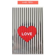 황씨네도시락 하트 속포장 봉투 블랙 100p + 빨강띠지 우리반 홧팅 100p, 1세트