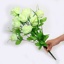 조아트 장미 12송이 조화꽃다발, 크림