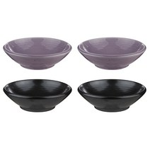 임의섭도예작업장 도톰찬기 중 라일락 2p + 블랙 2p, 혼합 색상, 1세트