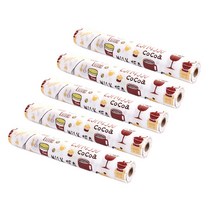 앤티스 주방용품 방수 싱크대 선반 매트 5p, 커피잔 레드