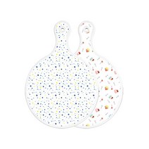 로엠디자인 양면 원형 서빙 도마 블루별, 케익, 1개