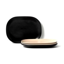 보울보울 레트로라인 오발플레이트 23cm 미드나잇블랙 2p + 카라멜베이지 2p, 4개입, 단품