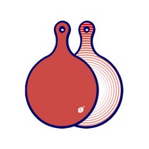 로엠디자인 블루에디션 양면 원형 서빙도마 보드 레드, 고기라인레드, 1개