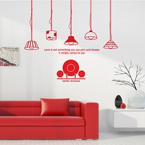 디자인수풀 그래픽 포인트스티커 심플 브라더램프 01, 레드