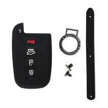 네임드컴퍼니 Origin 실리콘 스마트키 케이스 + 키링 밴드 B타입 현대 베라크루즈, 블랙(케이스), 블랙(키링)