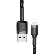 베이스어스 카풀 USB-8핀 아이폰 라이트닝 고속충전 케이블, 1m, 그레이블랙, 1개