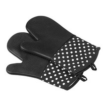 앤티스 토드무늬 실리콘 오븐 장갑, 블랙, 1개