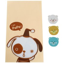황씨네도시락 비접착 야미봉투 강아지 50p + 곰 스티커 50p, 1세트