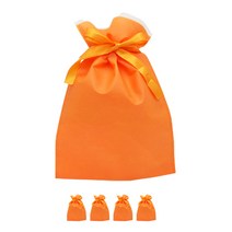 도나앤데코 더블리본 선물 복주머니 부직포백 대 36 X 53 cm, 오렌지, 5개입