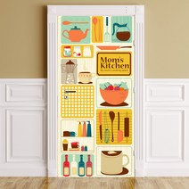 뭉키월드 현관문시트지 에어프리 mother cooking, 혼합 색상