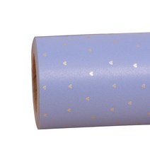 헬로우닝닝 종이 롤포장지 실버하트 53cm x 10m, 블루, 1개