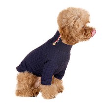 윙키뉴욕 강아지옷 포인트 터틀넥 티셔츠, Blue